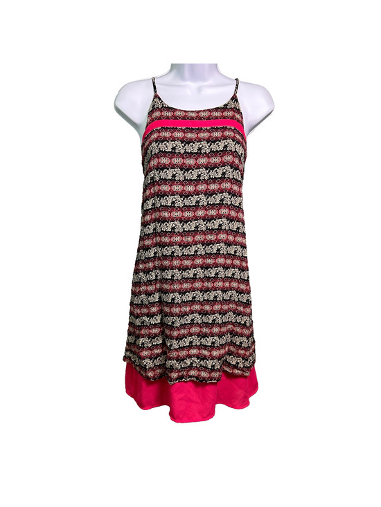 THML Dresses & Skirts - NWOT THML Layered Spaghetti Strap Slip Dress Womens Small Hot Pink Boho Summer